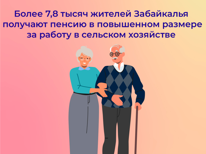 Отделение Фонда пенсионного и социального страхования РФ по Забайкальскому краю: Более 7,8 тысяч жителей Забайкалья получают пенсию в повышенном размере за работу в сельском хозяйстве